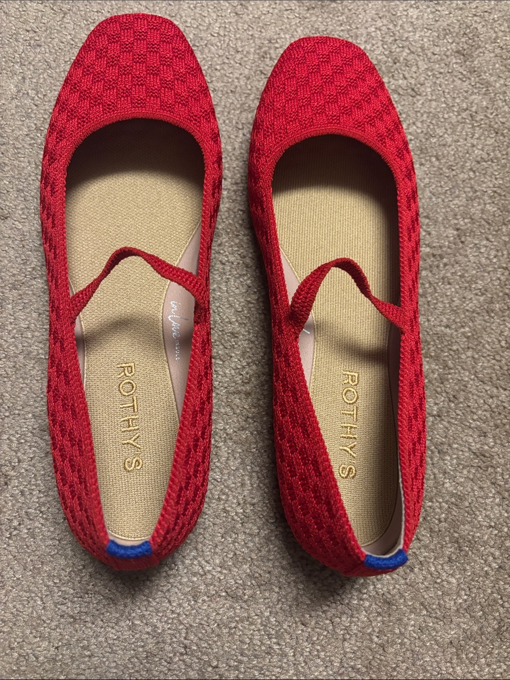 Rothy's Red Knit Mary Jane Flats. Never worn - Picture 4 of 5